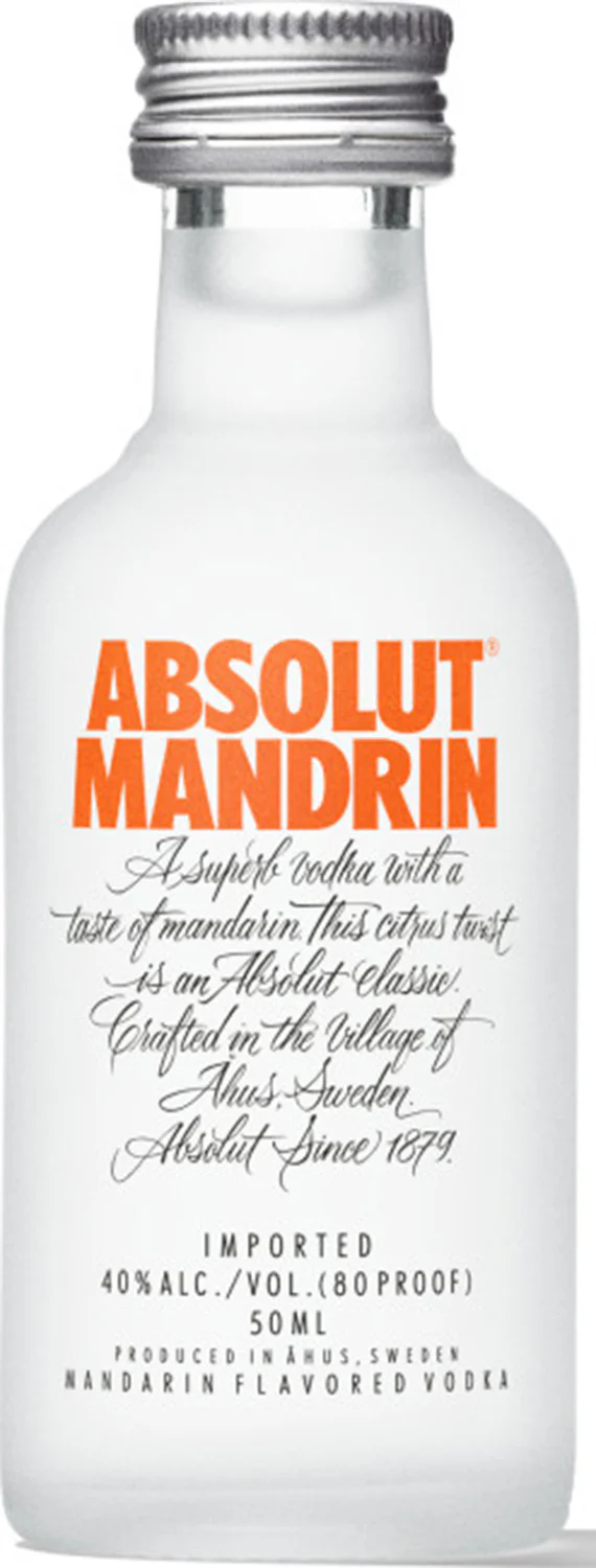 ABSOLUT MANDRIN 50ML SLEEVE (12 BOTTLES)