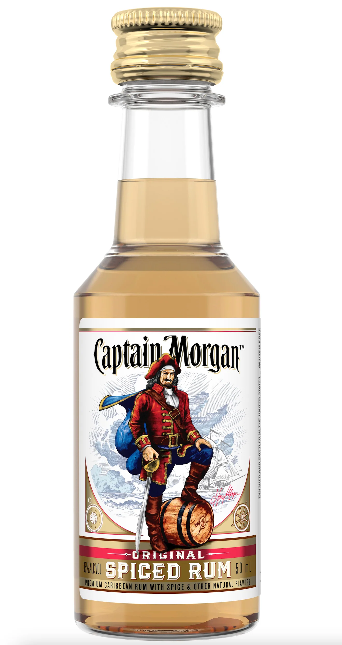 CAPT MORGAN SPICED RUM (P R) 50ML SLEEVE (10 BOTTLES)