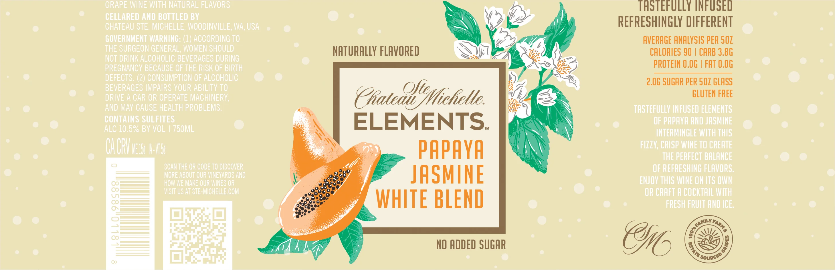 Chateau Ste Michelle Elements Papaya/Jasmine White - Image 2