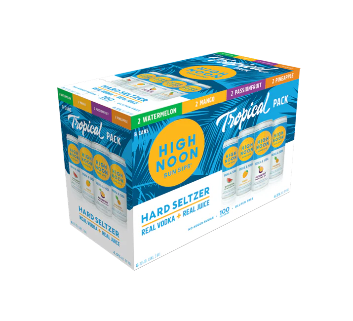 High Noon Seltzer "Tropical" Variety Pack 355ml Can (Pack of 8)